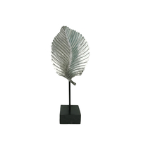 UMI DECO LEAF POLYRESIN SILVER BLACK 17x13xH42cm P