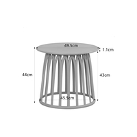 BASKET COFFEE TABLE PP MUSTARD 49.5x49.5x44 PRC