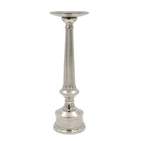 PILLAR CANDLE HOLDER ALUMINIUM SILVER D14xH44cm IN