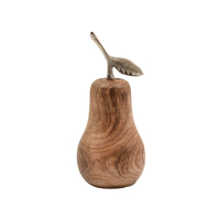 POIRE DECO PEAR WOOD MANGO NATURAL SILVER 11x10xH2