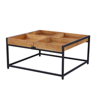 COMBO COFFEE TABLE WOOD ACACIA WALNUT METAL BLACK 84x80xH42cm IN