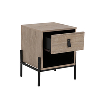 STUDY NIGHTSTAND 1DRAWER CHIPBOARD WITH MELAMINE CARTA SONOMA DECAPE METAL BLACK BLACK E1 PRC