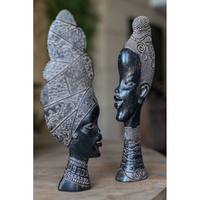 JABARI DECO FIGURE POLYRESIN BLACK BROWN 15x5xH42c