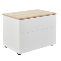 LUCIDO NIGHTSTAND 2DRAWERS MELAMINE WHITE OAK NATURAL E1 PRC