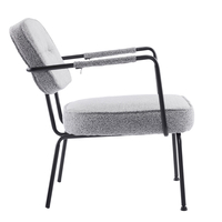 PRISLEY ARMCHAIR FABRIC GREY LIGHT METAL BLACK PRC