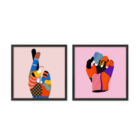 JACINTO PAINTING SET 2PCS MDF MULTICOLOR PAPER FRA