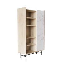 STOCKHOLM BOOKCASE CHIPBOARD WITH MELAMINE CARTA SONOMA DECAPE WHITE WITH MARBLE PATTERN 90x39,5xH160cm E1 PRC