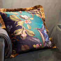 BLOSSOM DECOR CUSHION VELVET POLYESTER MULTICOLOR