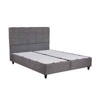 DEAL SET BED WITH STORAGE AND MATTRESS FABRIC GREY E1 TR
