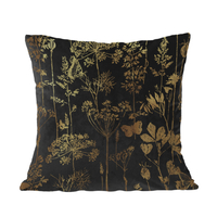 BLOSSOM DECOR CUSHION VELVET BLACK GOLD 45x45cm PR