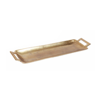 ELIZE TRAY WITH HANDLES ALUMINIUM GOLD 60x16xH5cm