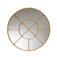 VAGO MIRROR WALL METAL GOLD 90x90cm PRC