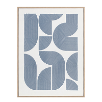 AZURE HEAVEN PAINTING DECORATIVE 60x80x5 CANVAS WHITE BLUE DARK WOOD NATURAL