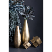 CUBE DECO POLYRESIN GOLD 10x10xH10cm PRC