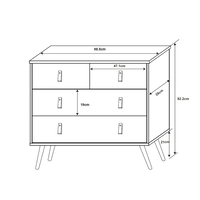 OMNIA COMMODE CHIPBOARD WITH MELAMINE CARTA BLACK WOOD RUBBERWOOD SONOMA WITH PATTERN E1 PRC