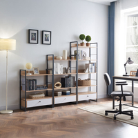 TRILOGY BOOKCASE MELAMINE NATURAL BLACK 70x30xH125