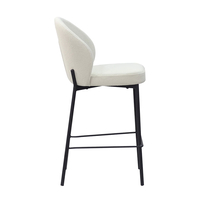 LUNE STOOL BAR FABRIC WHITE METAL BLACK PRC