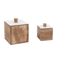 ASHANTI STORAGE JAR WITH LID WOOD MANGO NATURAL WH