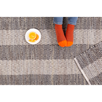 FISHBONE CARPET LEATHER GREY BEIGE 70x150cm IN