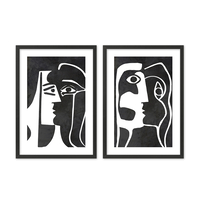 CLODE PAINTING SET 2PCS MDF BLACK WHITE PAPER FRAM