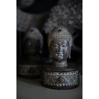 BADBA DECO BUDDHA POLYRESIN BROWN WHITE 10x11,3xH1