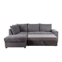 BILL SOFA BED CORNER LEFT EASY CLEAN FABRIC STONE E1 EU