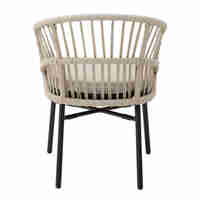 LUNA ARMCHAIR CUSHION ALUMINIUM BLACK NATURAL 58x65xH78cm PRC