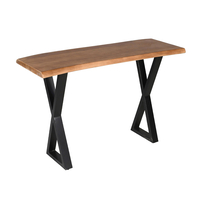 MINGLE CONSOLE WOOD ACACIA WALNUT BLACK METAL 120x40xH76cm IN