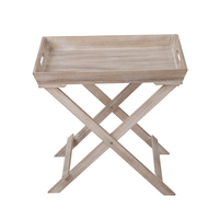 BUTLER SIDE TABLE FOLDING MDF VENEER NATURAL WOOD PAULOWNIA 48,5x32xH48,5cm E1 PRC