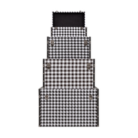 FERRE CHESTS SET 4PCS CANVAS BLACK WHITE MDF 64x40xH40cm E1 PRC