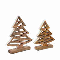 XMAS WOODY TREE WOOD MANGO NATURAL WHITE 23x6xH27c