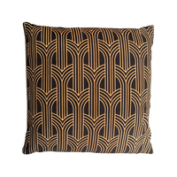 GATE DECOR CUSHION VELVET GOLD BLACK 45x45cm PRC