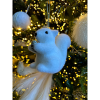 XMAS POWDER SQUIRREL 2 SQUIRREL POLYFOAM PLASTIC W
