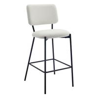 NATURE STOOL BAR FABRIC WHITE METAL BLACK E1 PRC