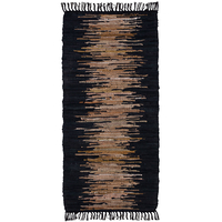 TERRA CARPET LEATHER BLACK BEIGE 70x150cm IN