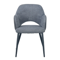 ASCOT CHAIR EASY CLEAN FABRIC GREY DARK METAL BLACK E1 PRC