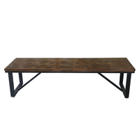 MAIANDROS BENCH WOOD MANGO BROWN DARK METAL BLACK IN