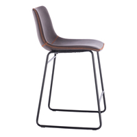 NUEVO STOOL BAR FABRIC BROWN ANTIQUE WASHED BLACK