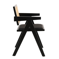SAMURAI CHAIR WOOD RUBBERWOOD BLACK NATURAL RATTAN PRC