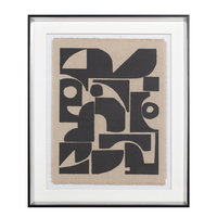 DO MORE PAINTING DECORATIVE 50x60x4 GLASS WHITE BLACK WOOD BLACK