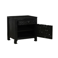 VOLCANO NIGHTSTAND 1DOOR 1DRAWER WOOD MANGO BLACK IN