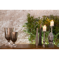 PILLAR CANDLE HOLDER ALUMINIUM SILVER D17xH59cm IN