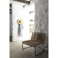 CORD ARMCHAIR PE IMITATED GRASS WOVEN NATURAL BLACK 73x64xH71cm PRC