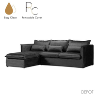 ONE ONLY SOFA CORNER LEFT EASY CLEAN FABRIC GREY E1 EU