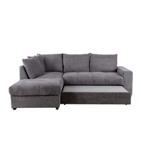 BILL SOFA BED CORNER LEFT EASY CLEAN FABRIC STONE E1 EU