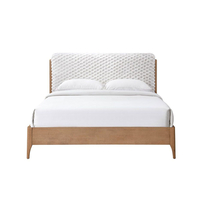 LORDY BED (FOR MATTRESS 160x196cm) FABRIC CREAM FABRIC WALNUT LIGHT MY