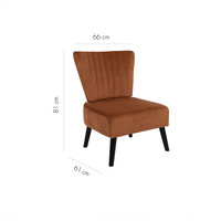 CULT ARMCHAIR FABRIC RUST RED WOOD RUBBERWOOD BLACK E1 PRC