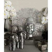 BUDAI DECO BUDDHA POLYRESIN SILVER 17,5x19xH41,5cm