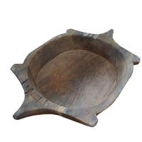 TURTLE TRAY WOOD BROWN 38x23xH13cm IN