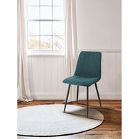 PRAGA CHAIR FABRIC PETROL METAL BLACK E1 PRC